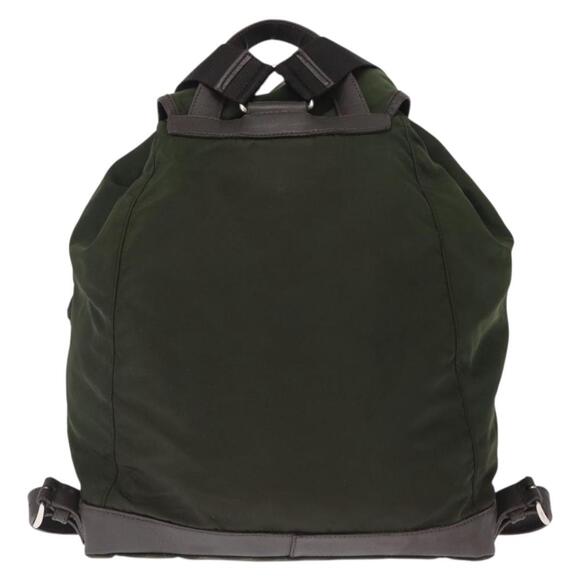 PRADA Backpack Nylon Khaki Silver Auth kk592 main image 15